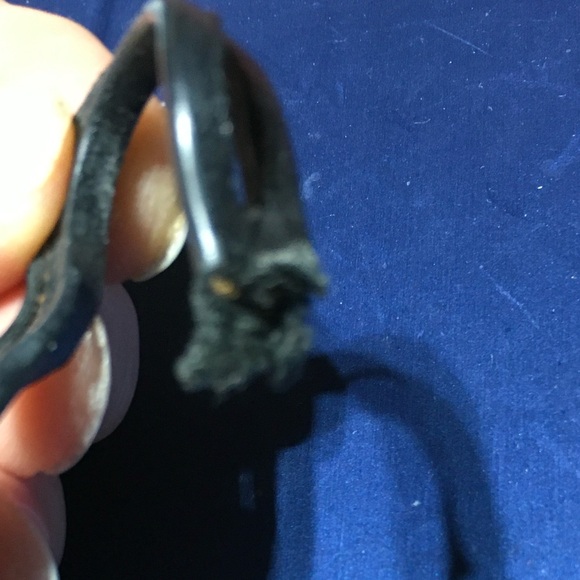 RALPH LAUREN Black Leather Gold Tone Metal KEY FOB BAG CHARM KEYCHAIN HANG TAG - Picture 7 of 7